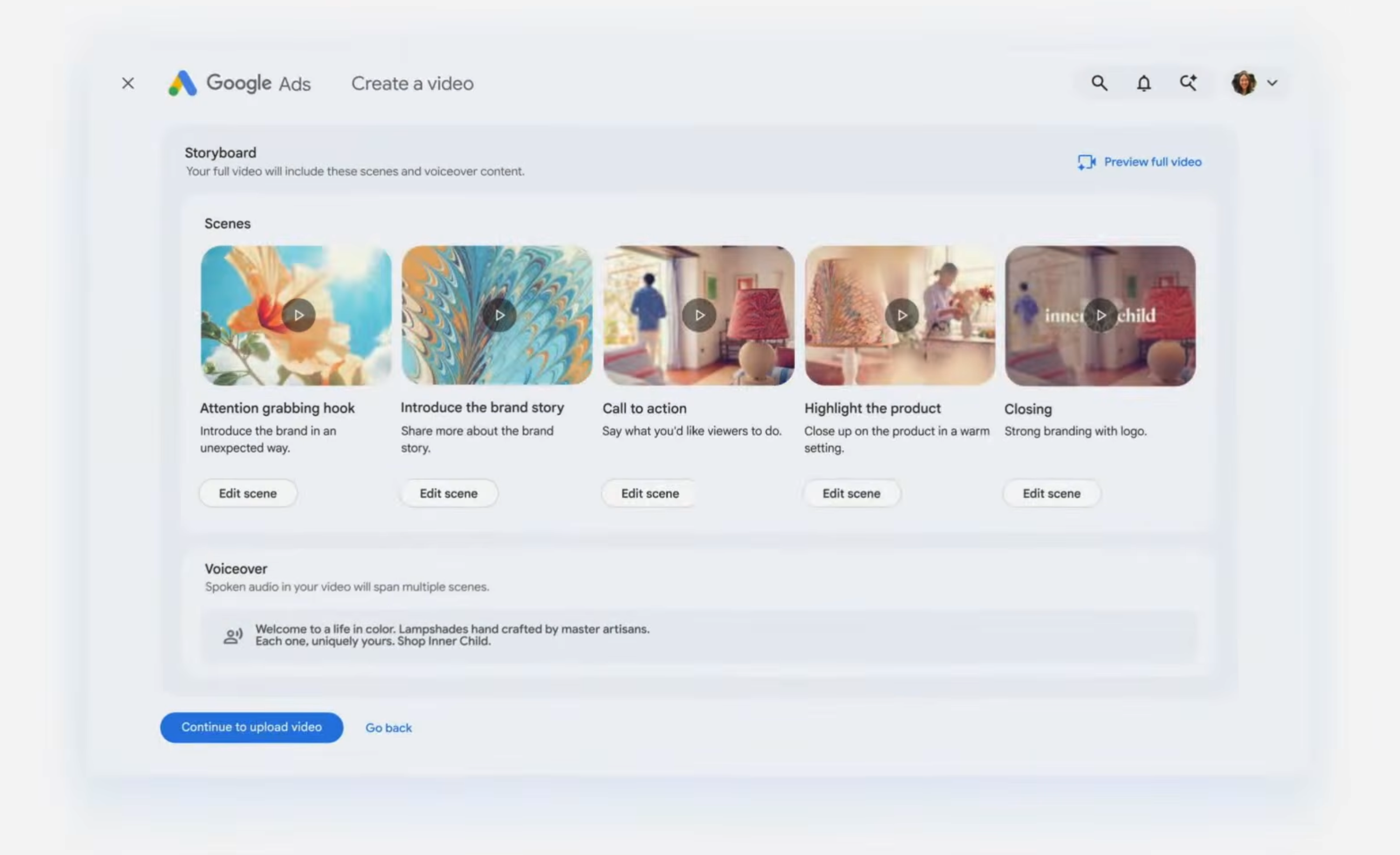 Video Asset Creation Storyboard
